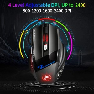 Meidong Gaming Mouse RGB Wired, 16400 DPI High Precision Laser Programmable MMO Computer Gaming Mice